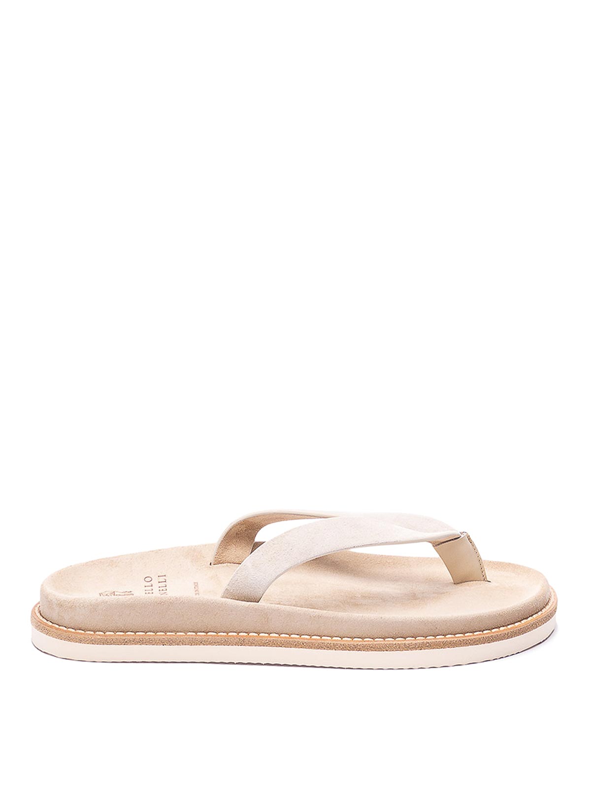 Brunello Cucinelli Beige logo sandals - Beige|MZUSILY317CIT03