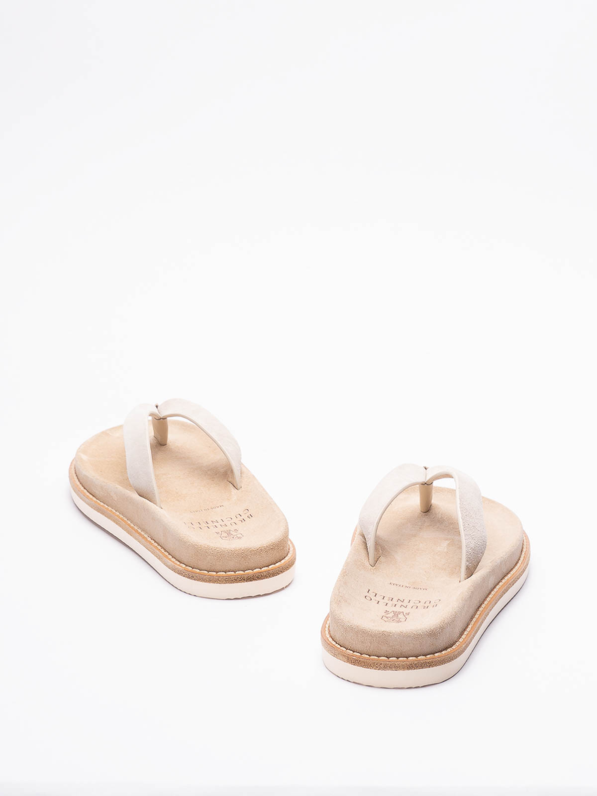 Brunello Cucinelli Beige logo sandals - Beige|MZUSILY317CIT03