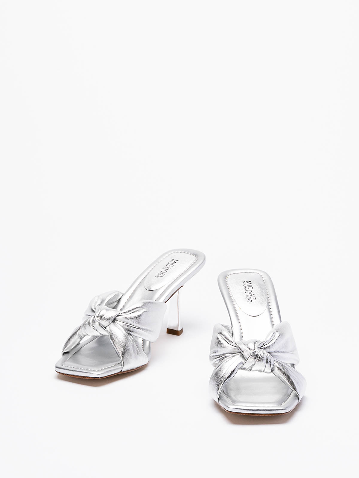 Shop Michael Kors Elena Sandals In Silver
