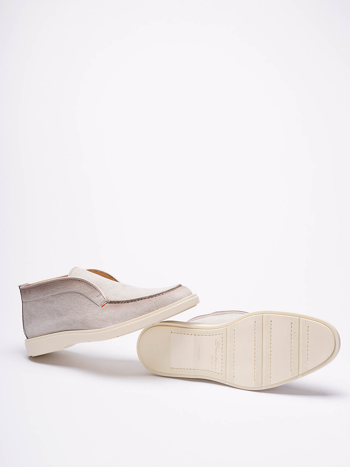 Shop Santoni Digits Loafers In Grey
