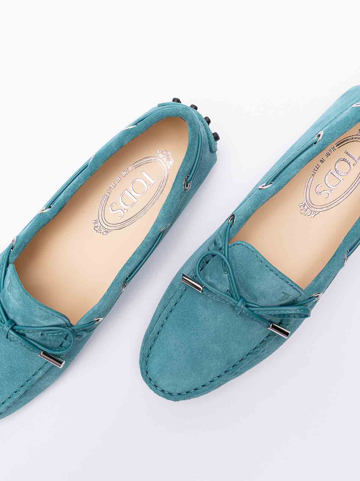 Shop Tod's Gommino Driving Loafers In Light Blue