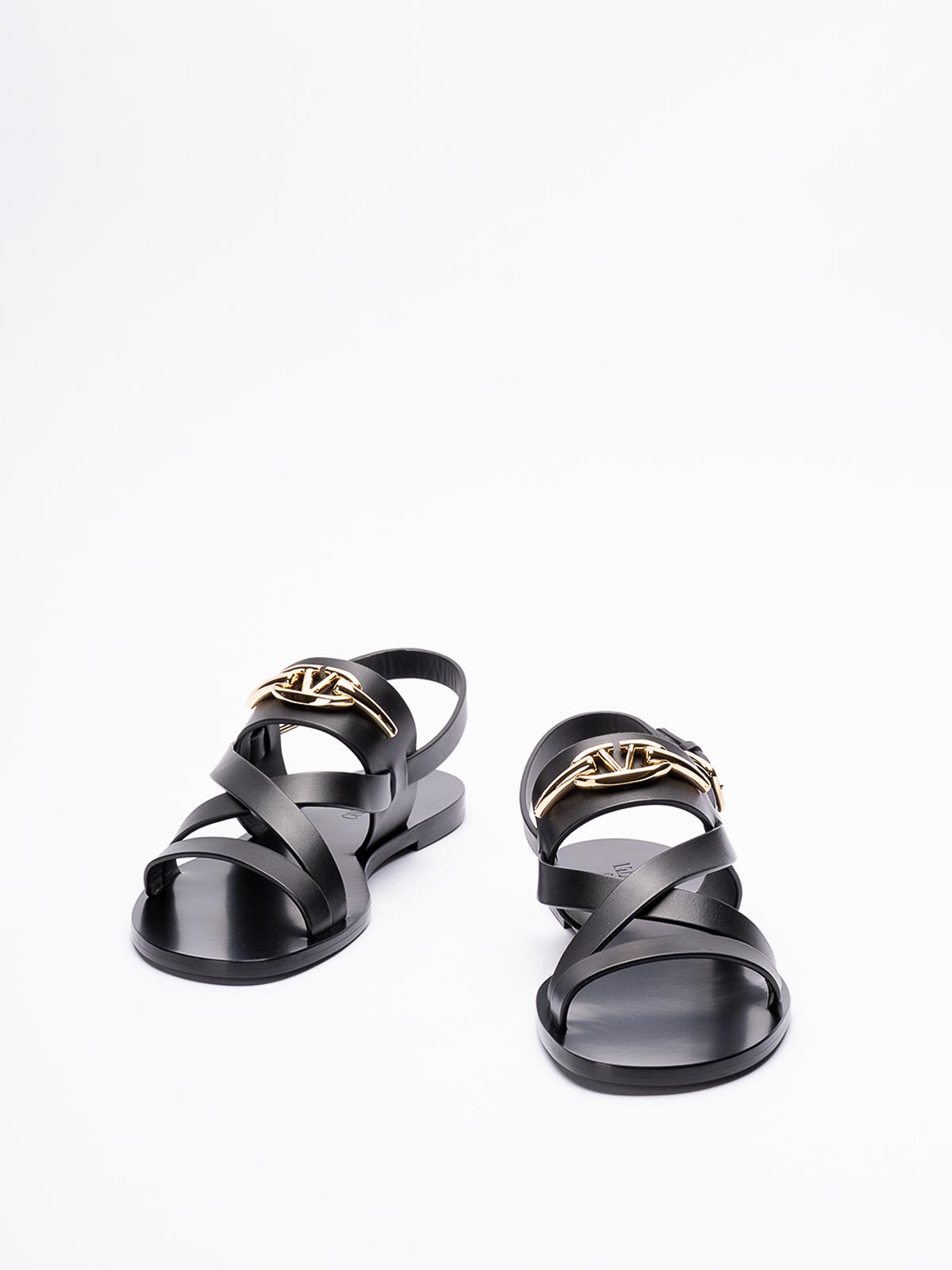 Valentino Garavani Vlogo Gate Sandals - Black | 4W2S0IQ6MIM0NO