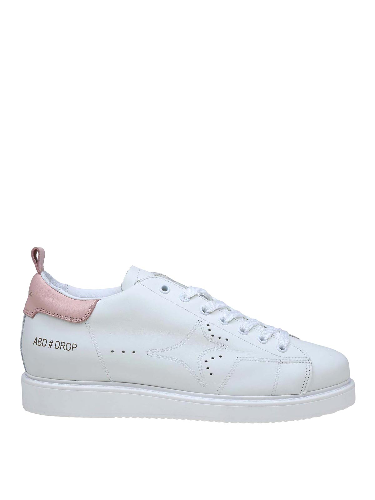 Ama White And Pink Leather Sneakers