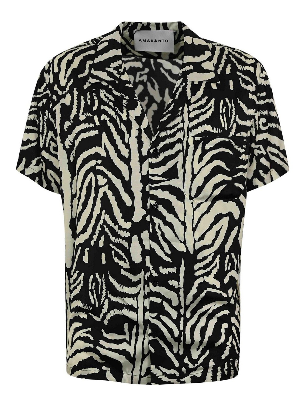 Shop Amaranto Zebra-print Viscose Shirt In Black