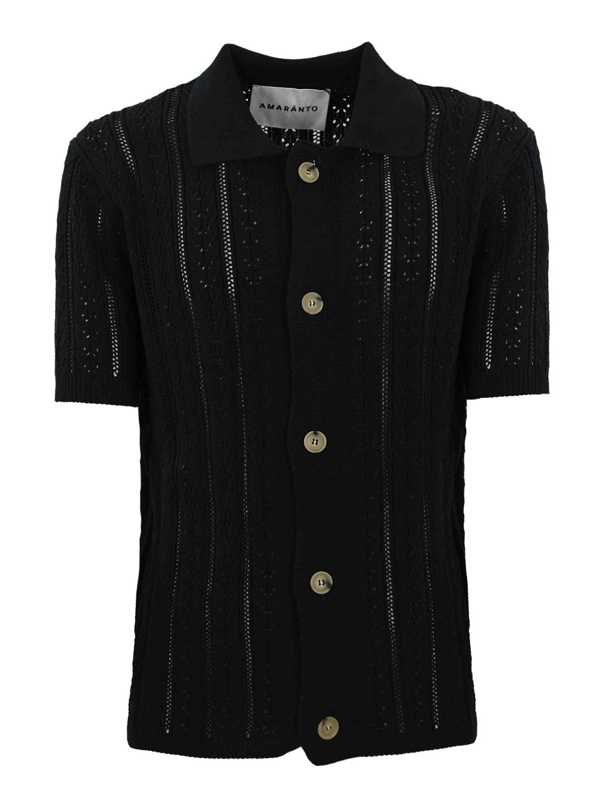 Shop Amaranto Perforated Shirt In Black