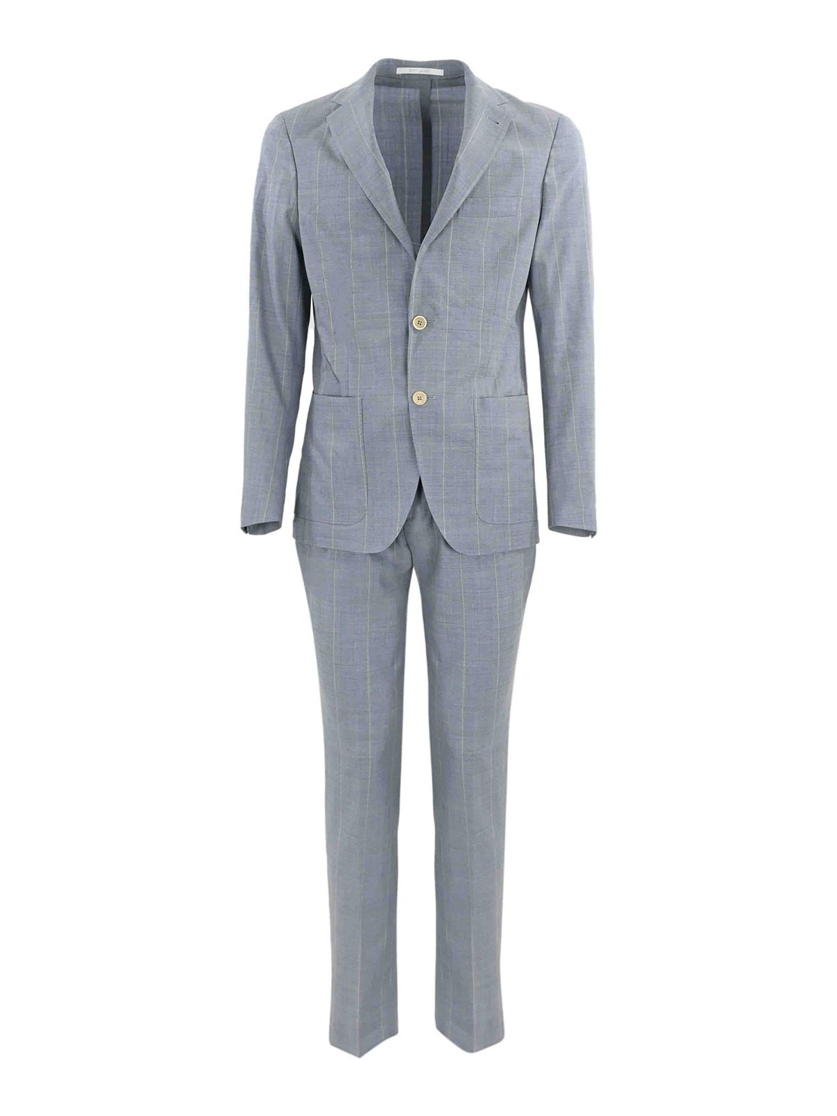 Shop Eleventy Single-breasted Light Blue Pinstripe Suit In Dark Wash