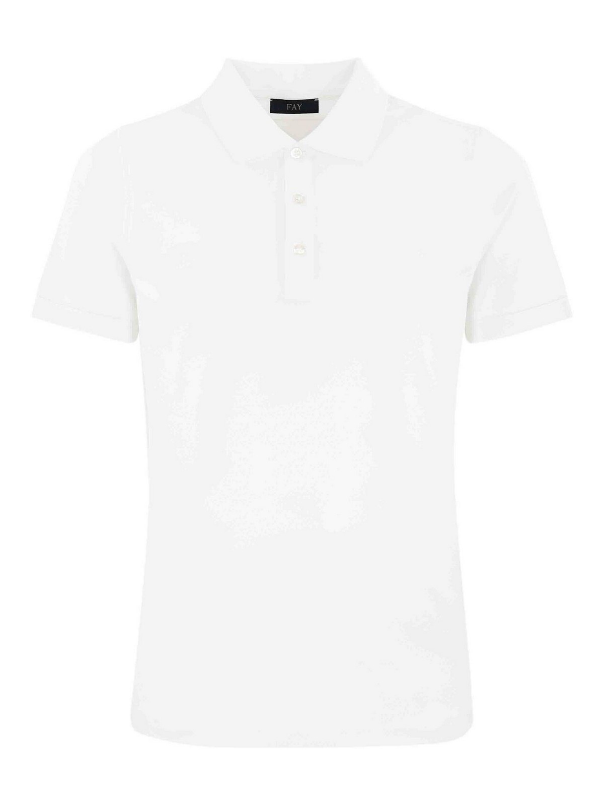 Fay Stretch Cotton Polo Shirt In White
