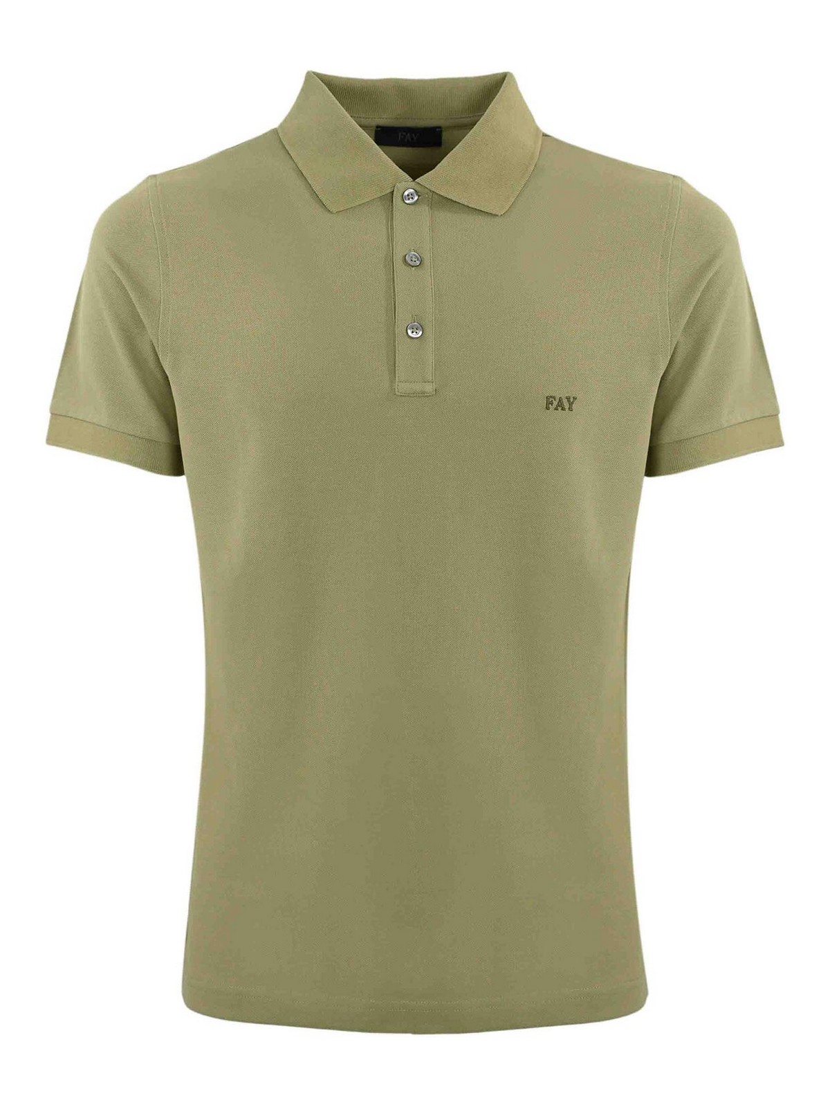 Fay Stretch Cotton Polo Shirt In Light Brown