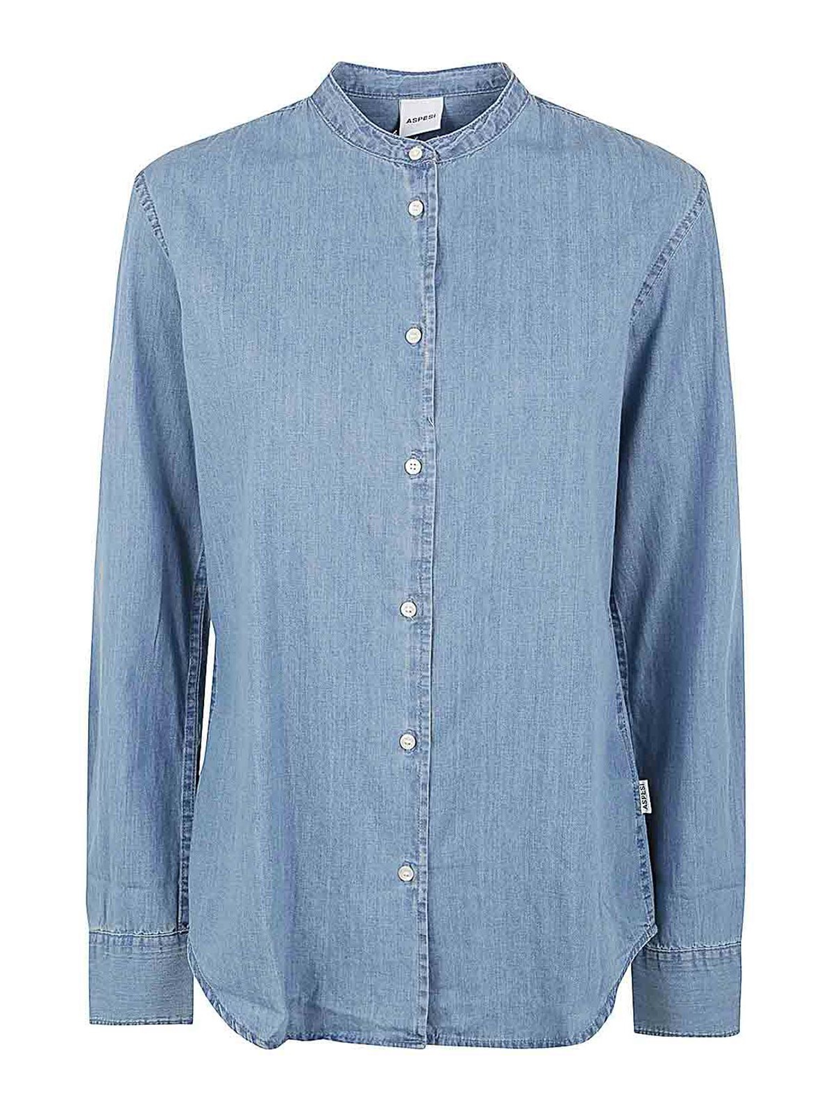 Shop Aspesi Cotton Shirt In Blue