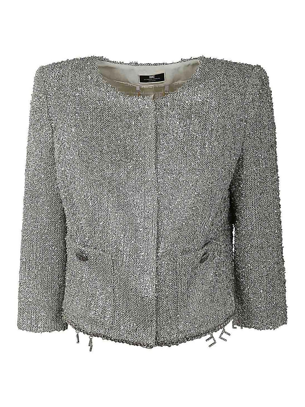 Elisabetta Franchi Casual Jacket In Gray