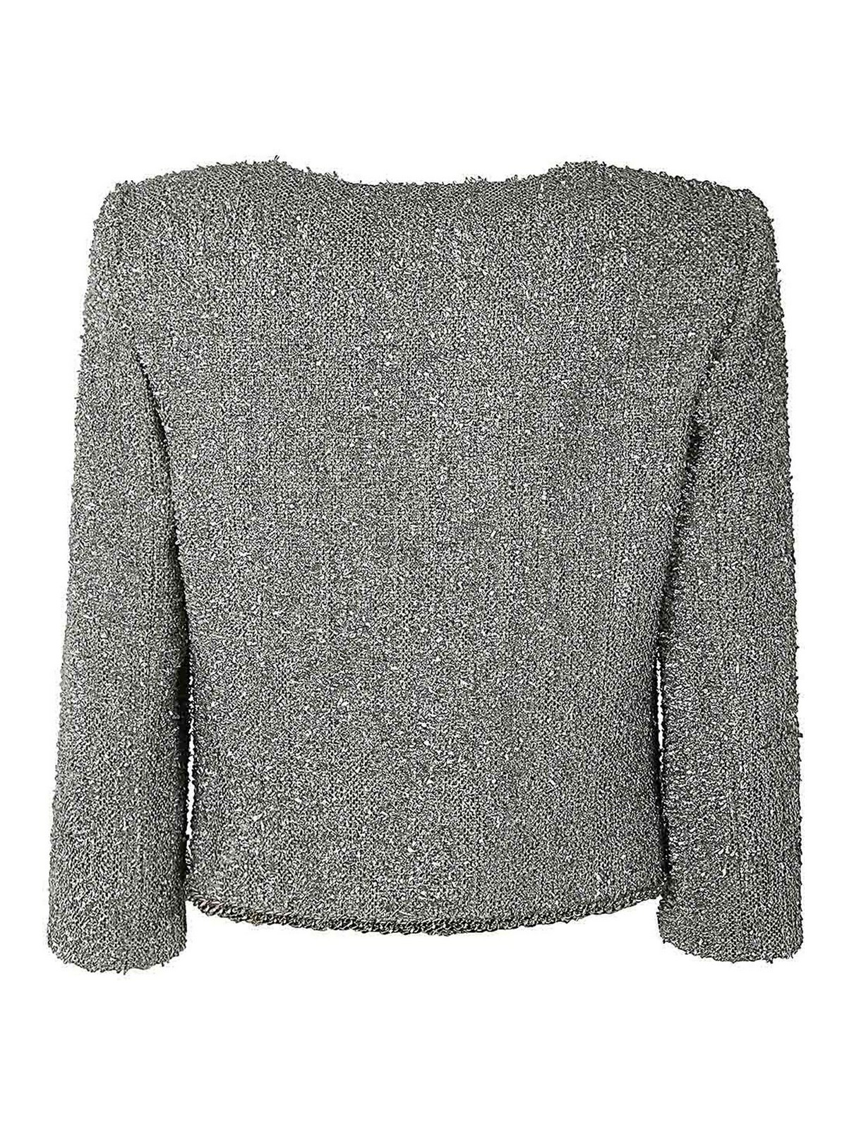 Shop Elisabetta Franchi Casual Jacket In Silver