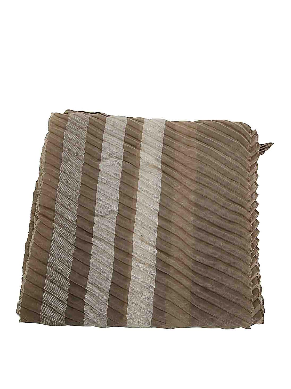 Shop Emporio Armani Lady Woven Pleated Stole In Brown