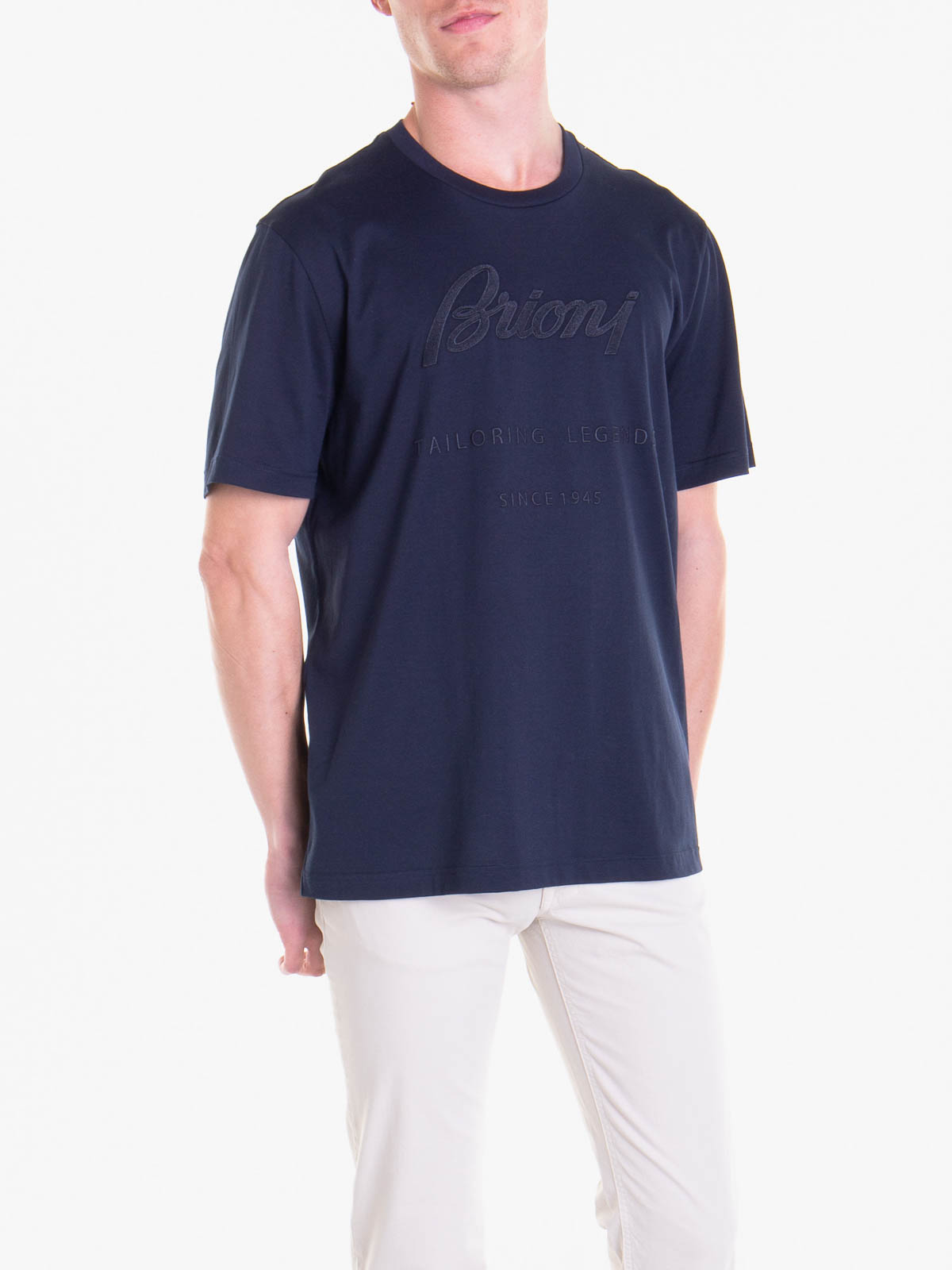 Shop Brioni Logo T-shirt In Blue