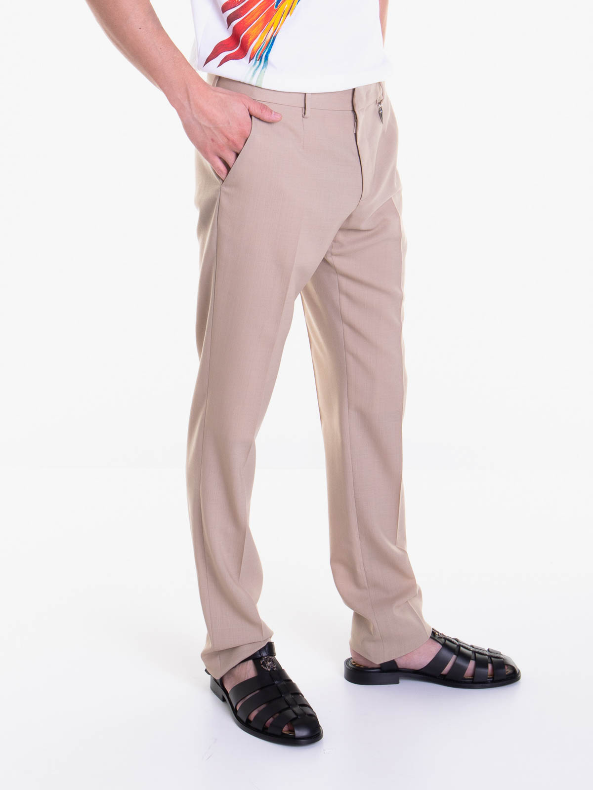 Shop Roberto Cavalli Casual Pants In Beige