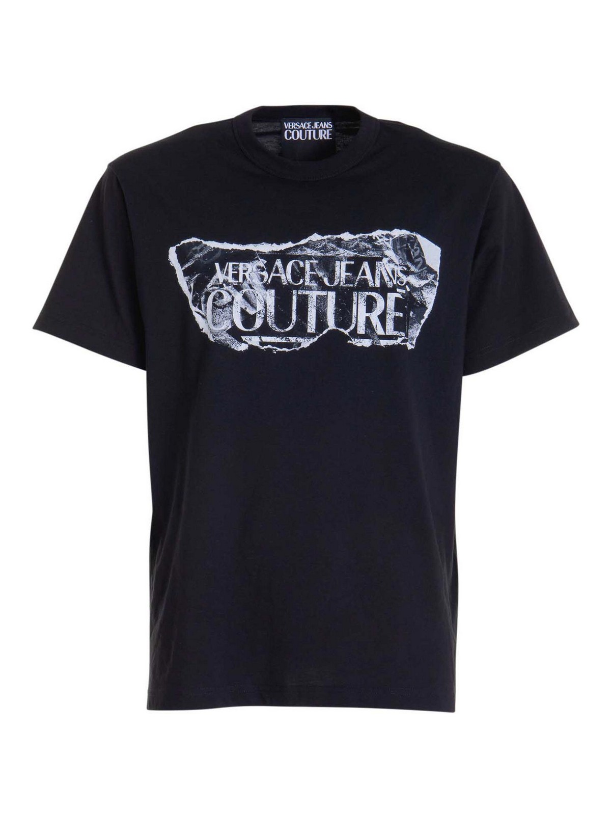 Shop Versace Jeans Couture Maxi Logo T-shirt In Black