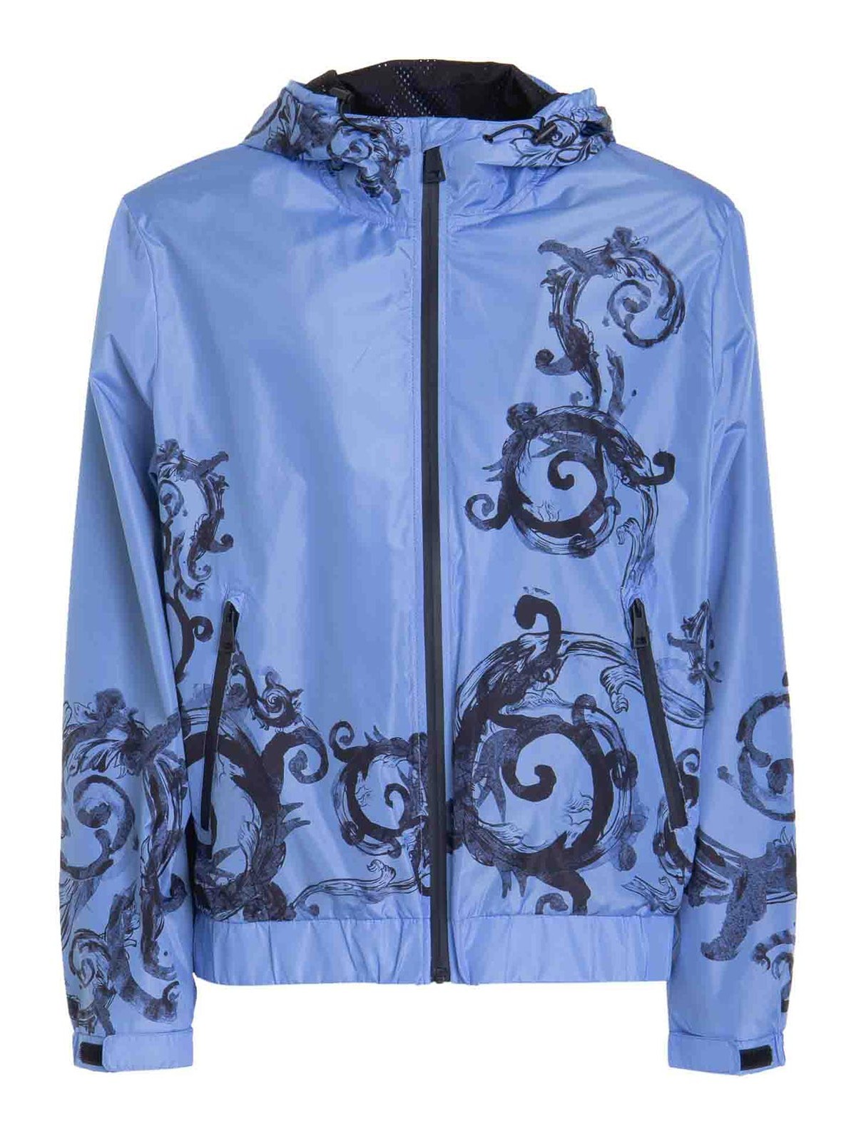 Versace Jeans Couture Maxi Logo Jacket In Blue