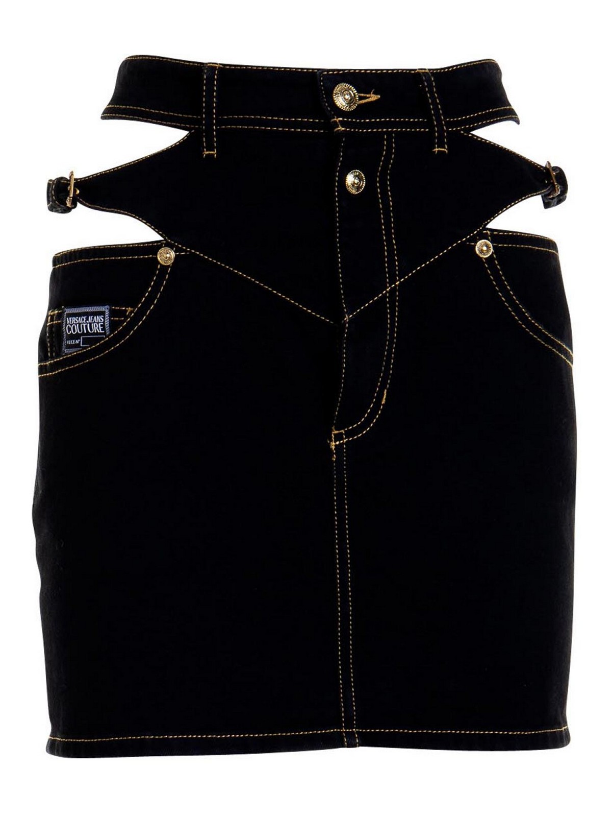 Versace Jeans Couture Denim Skirt In Black