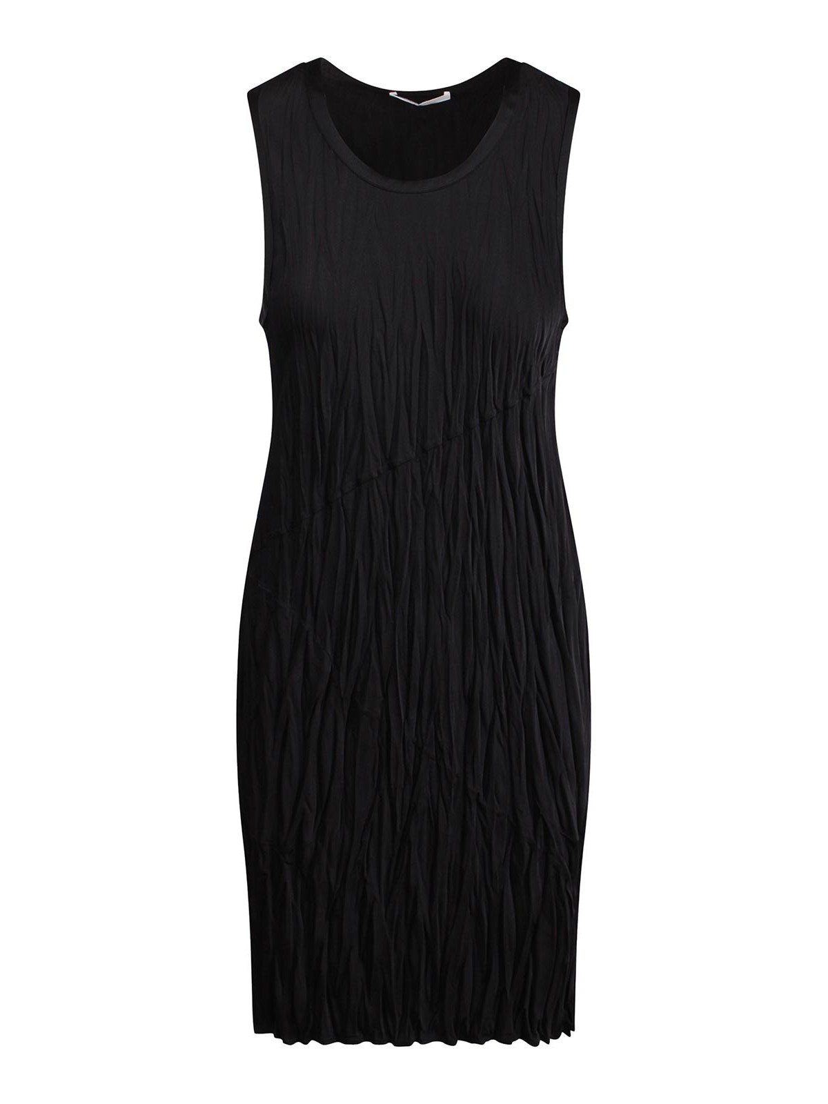 Shop Helmut Lang Wrinkled Effect Satin Dress In Black