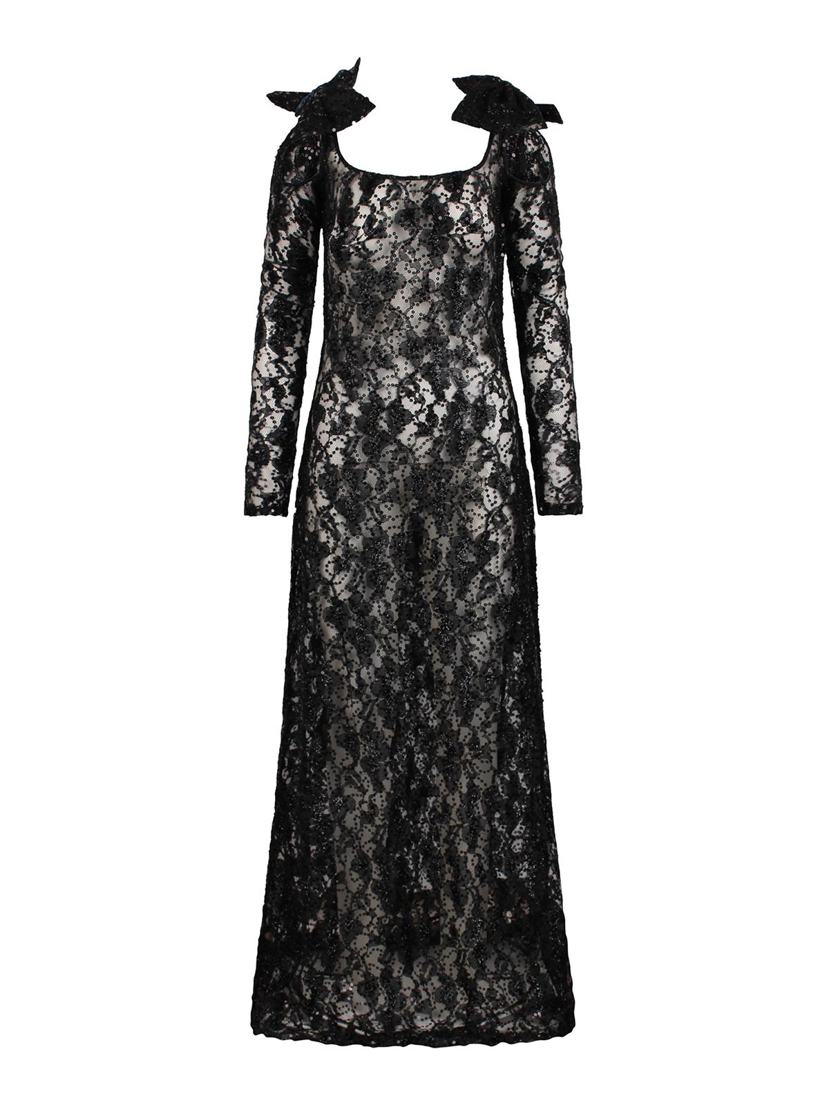 Nina Ricci Sequin Long Dress In Black