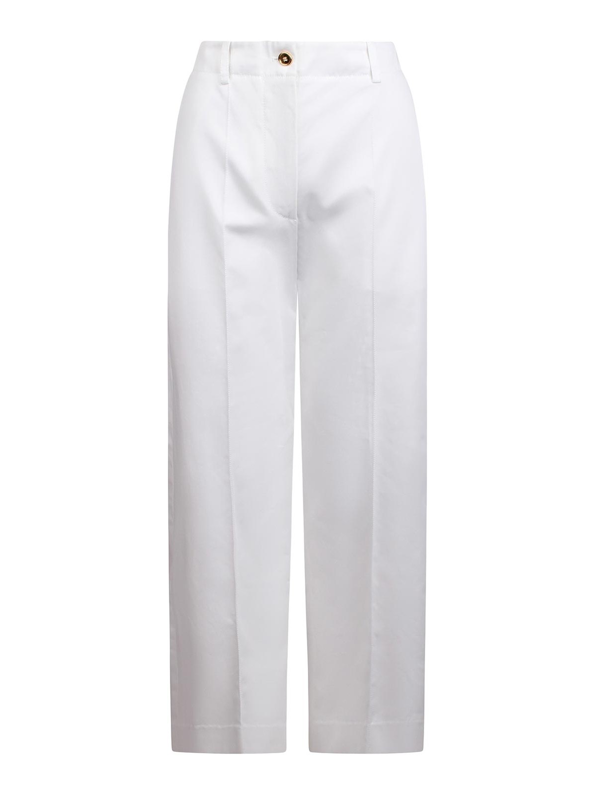 Shop Patou Wide Leg Trousers In White