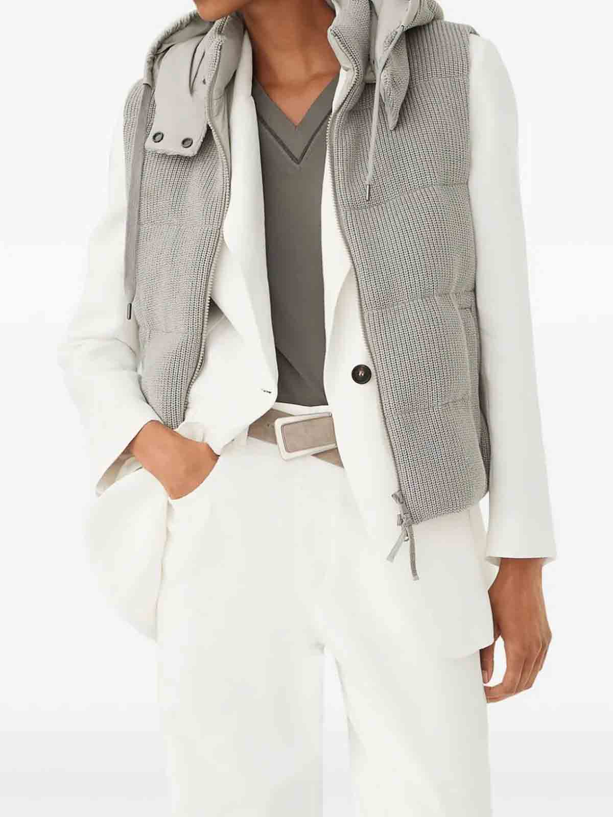 Shop Brunello Cucinelli Padded Vest In Grey