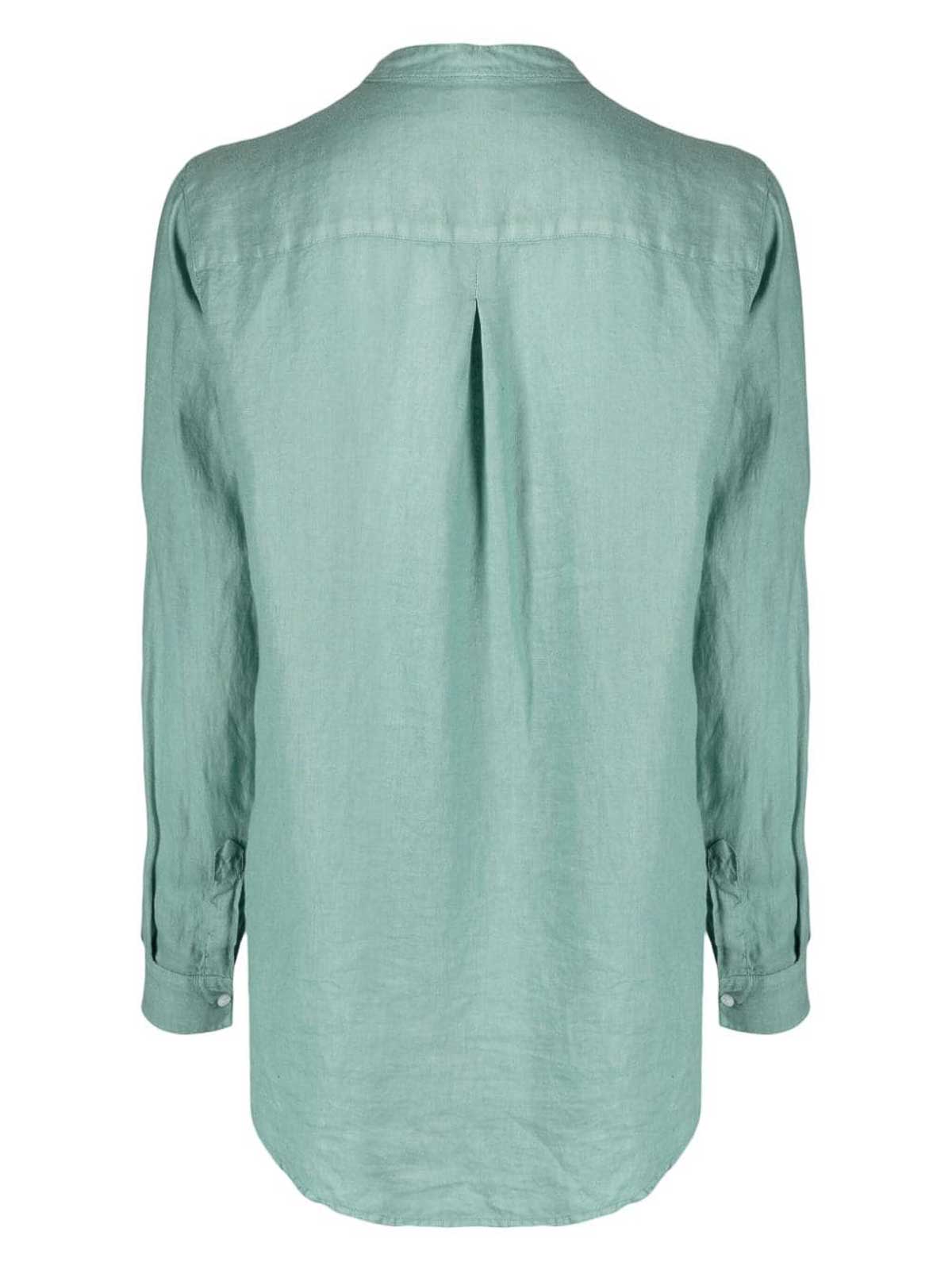 Shop Fay Mandarin Collar Shirt In Green