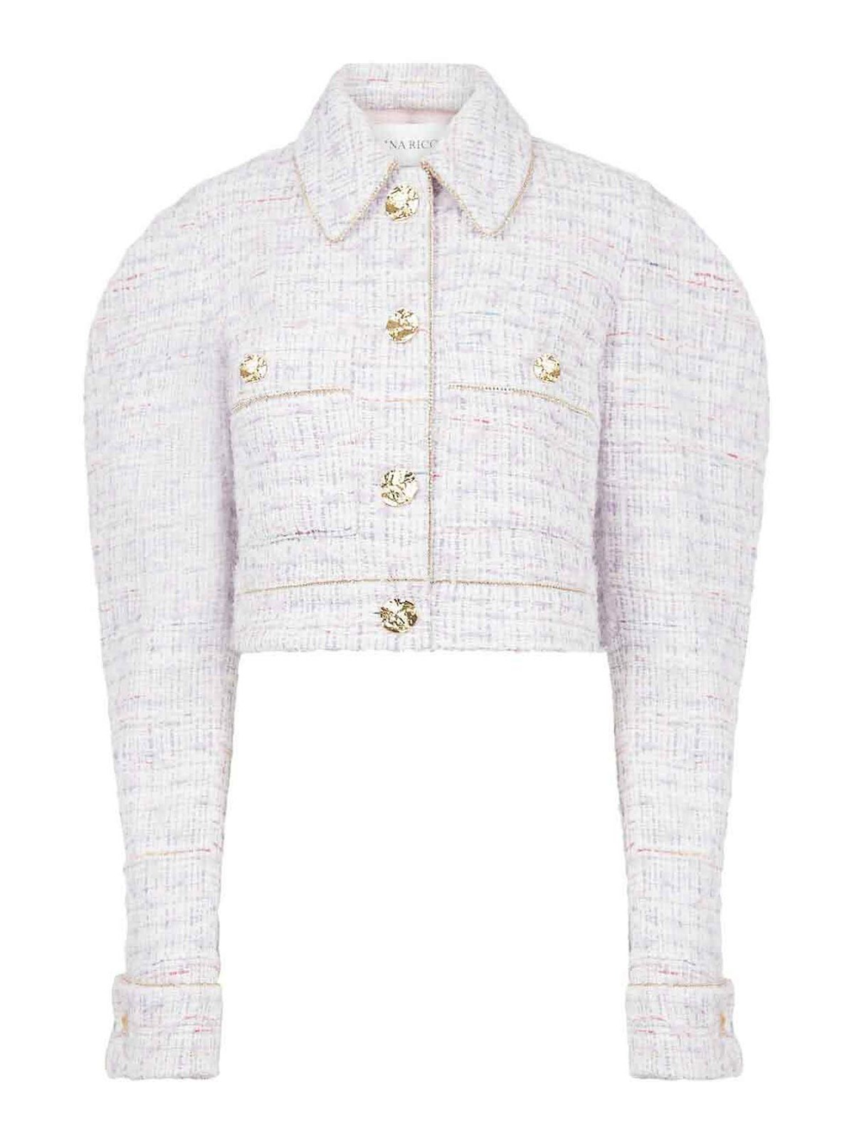 Shop Nina Ricci Tweed Jacket In Nude & Neutrals