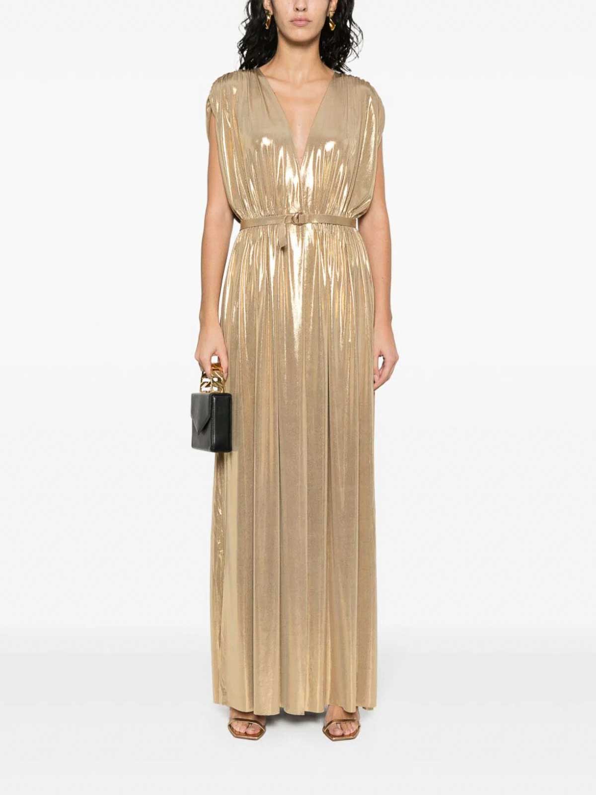 Shop Norma Kamali Athena Gold Dress