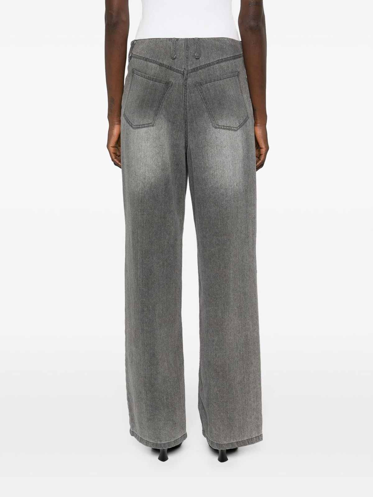 Shop Remain Birger Christensen Drapy Denim Trousers In Grey