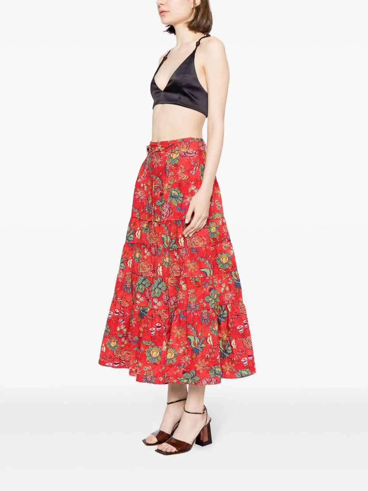Shop Ulla Johnson Aspen Skirt In Red