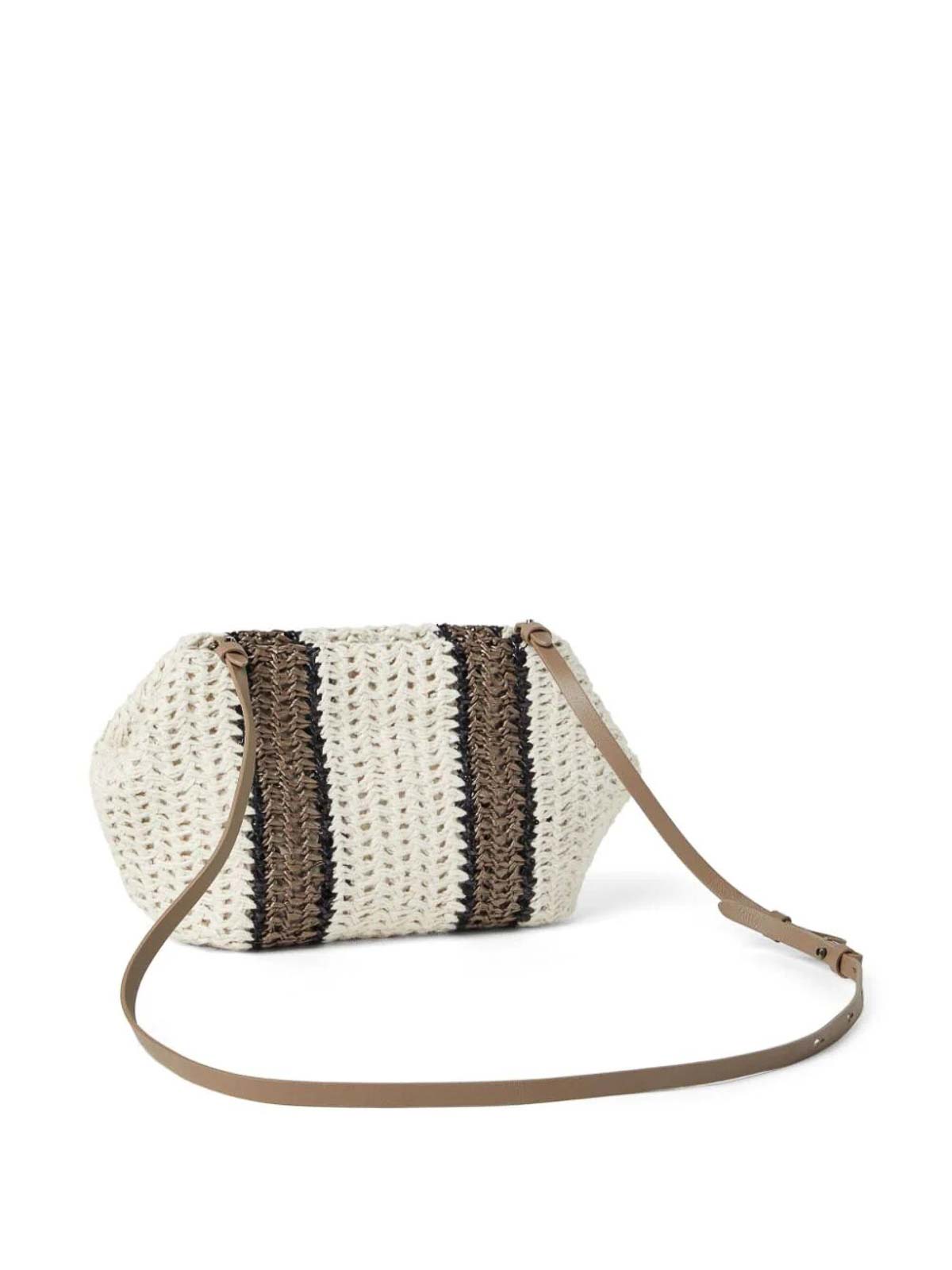 Shop Brunello Cucinelli Crochet Bag In Brown