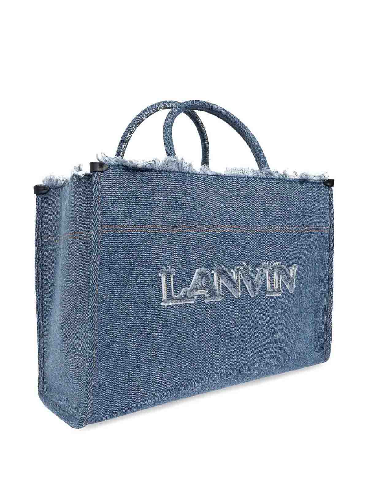 Shop Lanvin Tote Bag In Denim In Light Wash