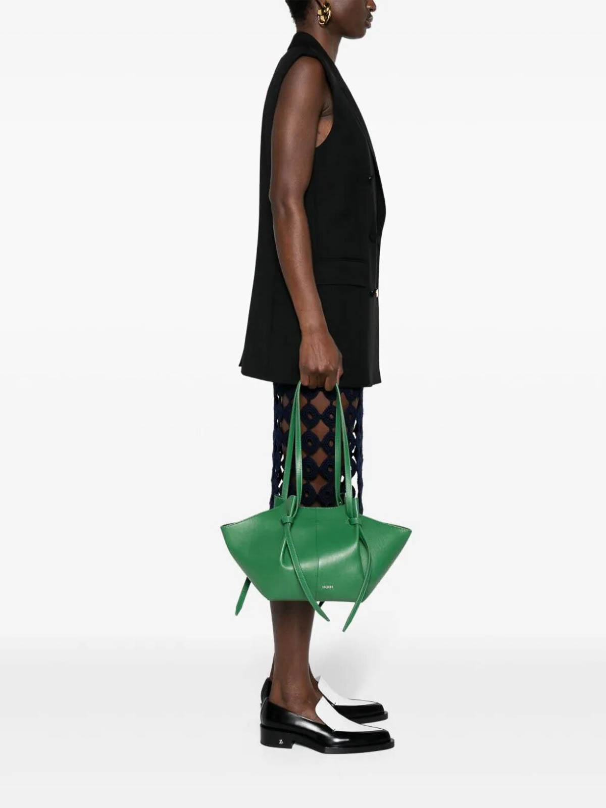 Shop Yuzefi Mochi Leather Bag In Green