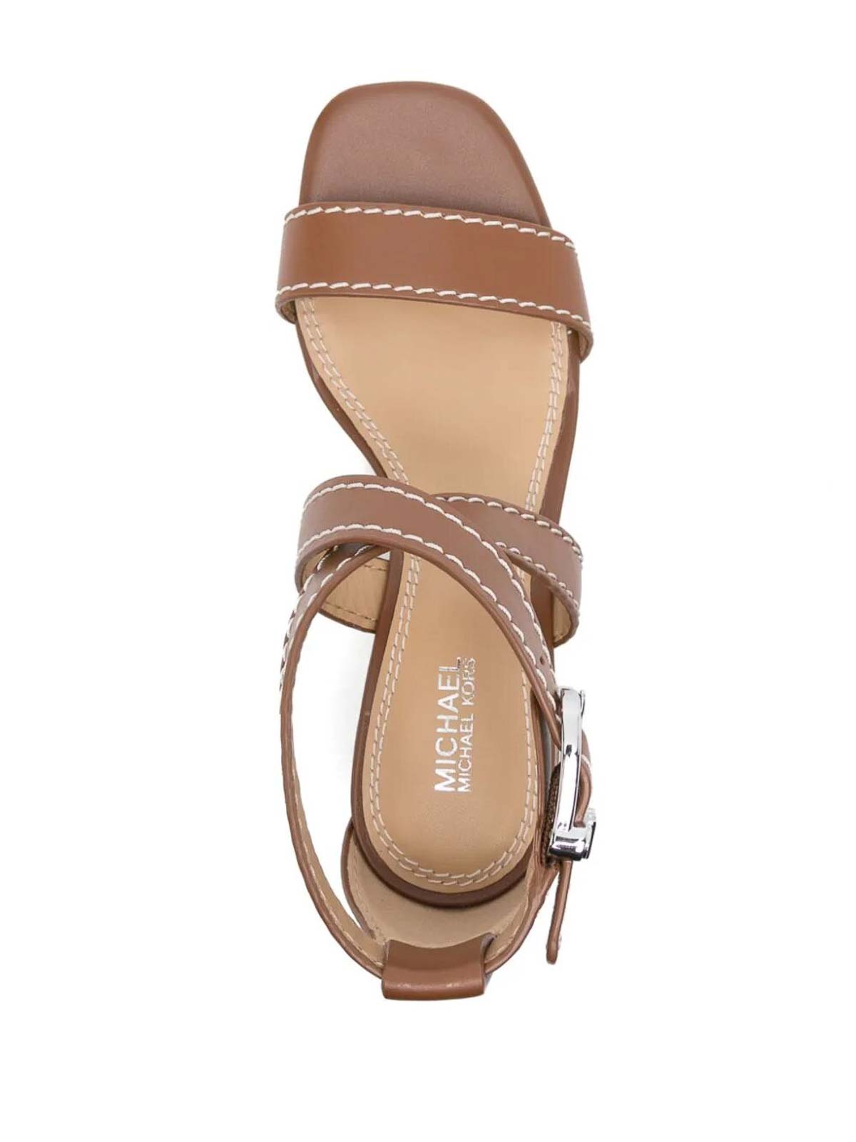 Shop Michael Kors Ashton Mid Sandals In Brown
