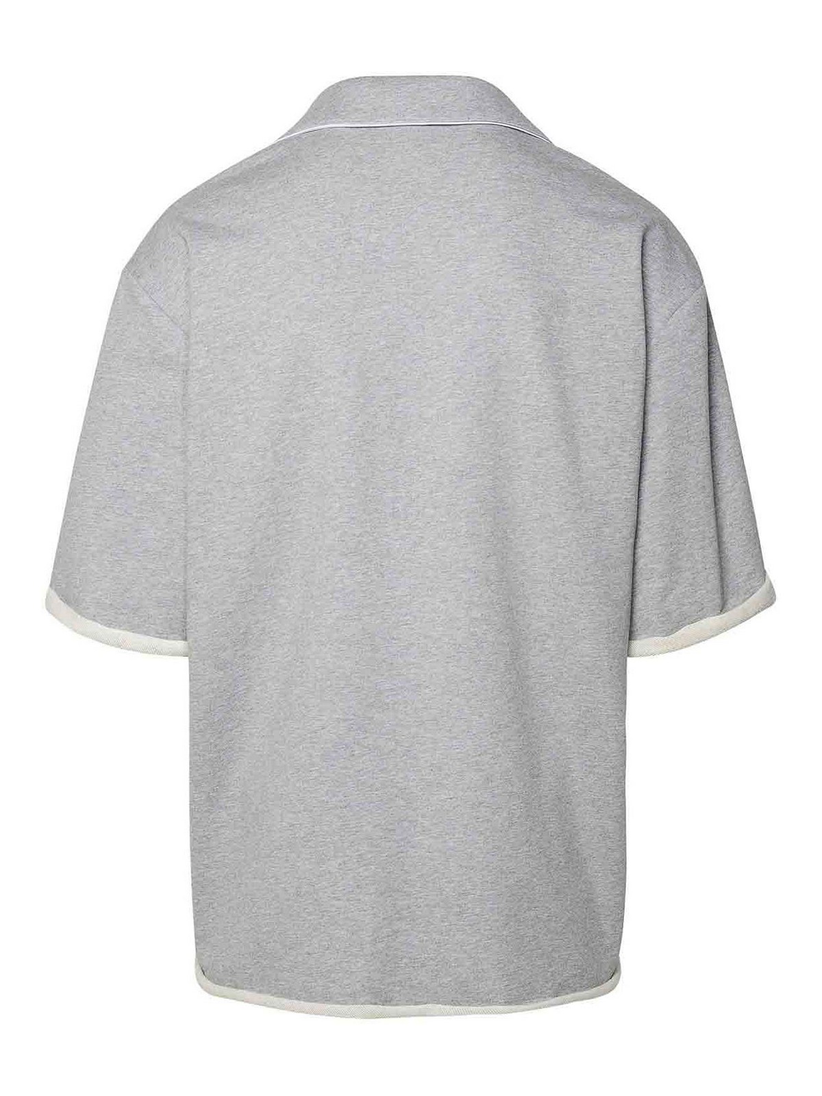 Shop Balmain Cotton Shirt In Grey