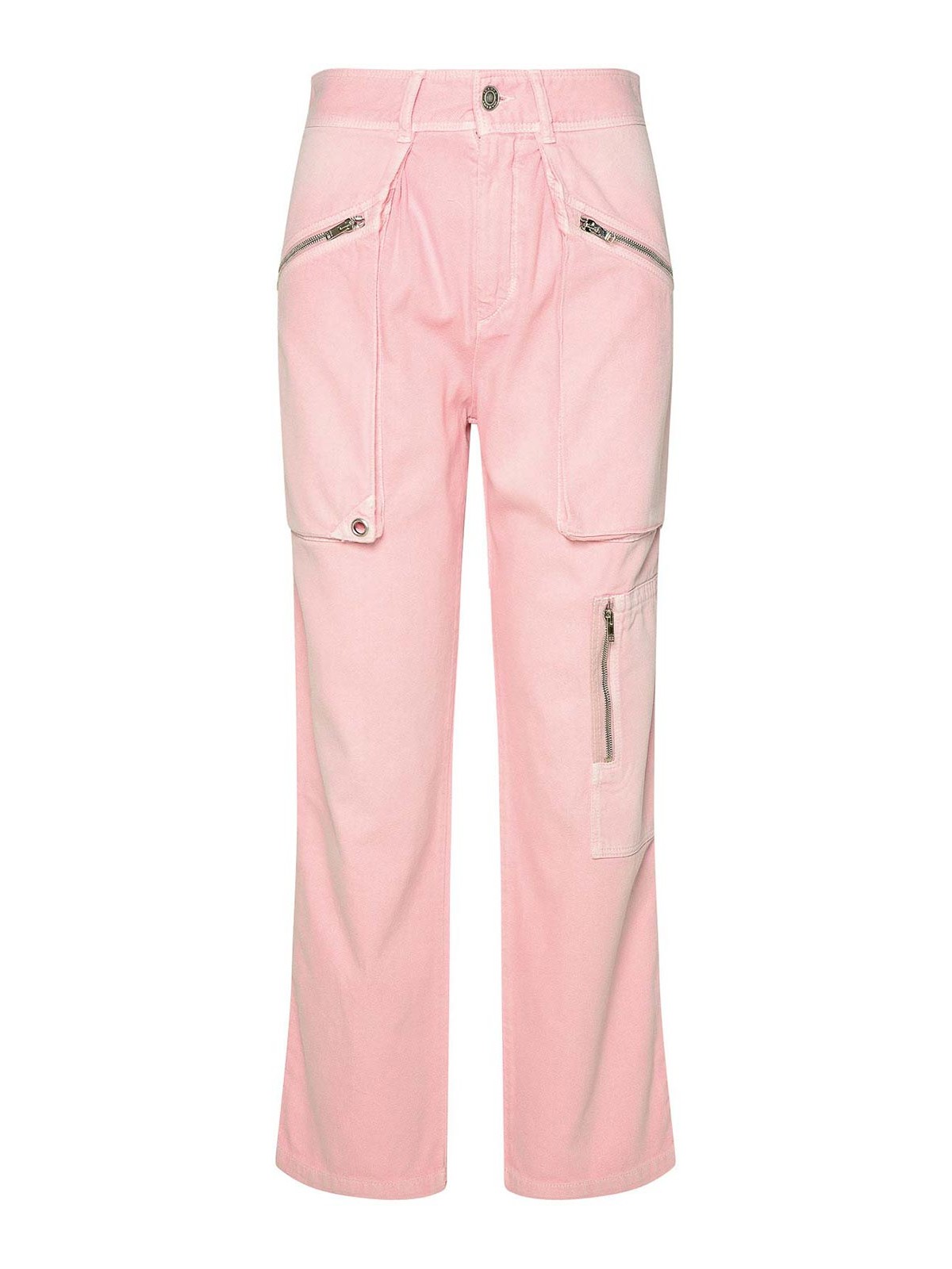 Shop Isabel Marant Juliette Pink Cotton Pants In Nude & Neutrals