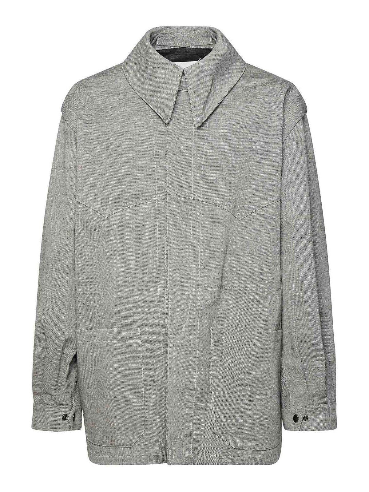 Shop Maison Margiela Grey Cotton Jacket