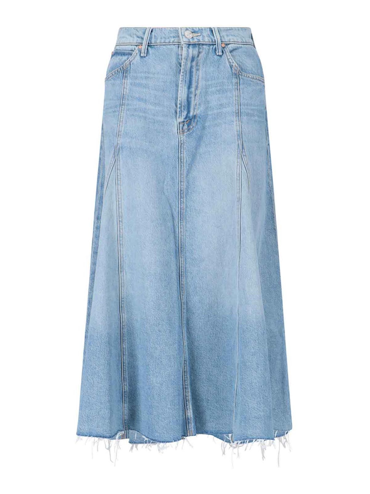Mother Midi Skirt In Blue