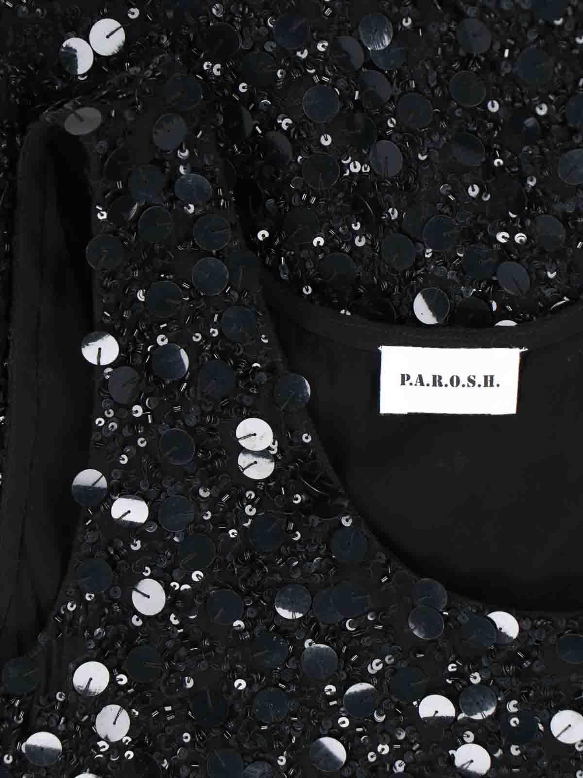 Shop P.a.r.o.s.h Sequined Top In Black