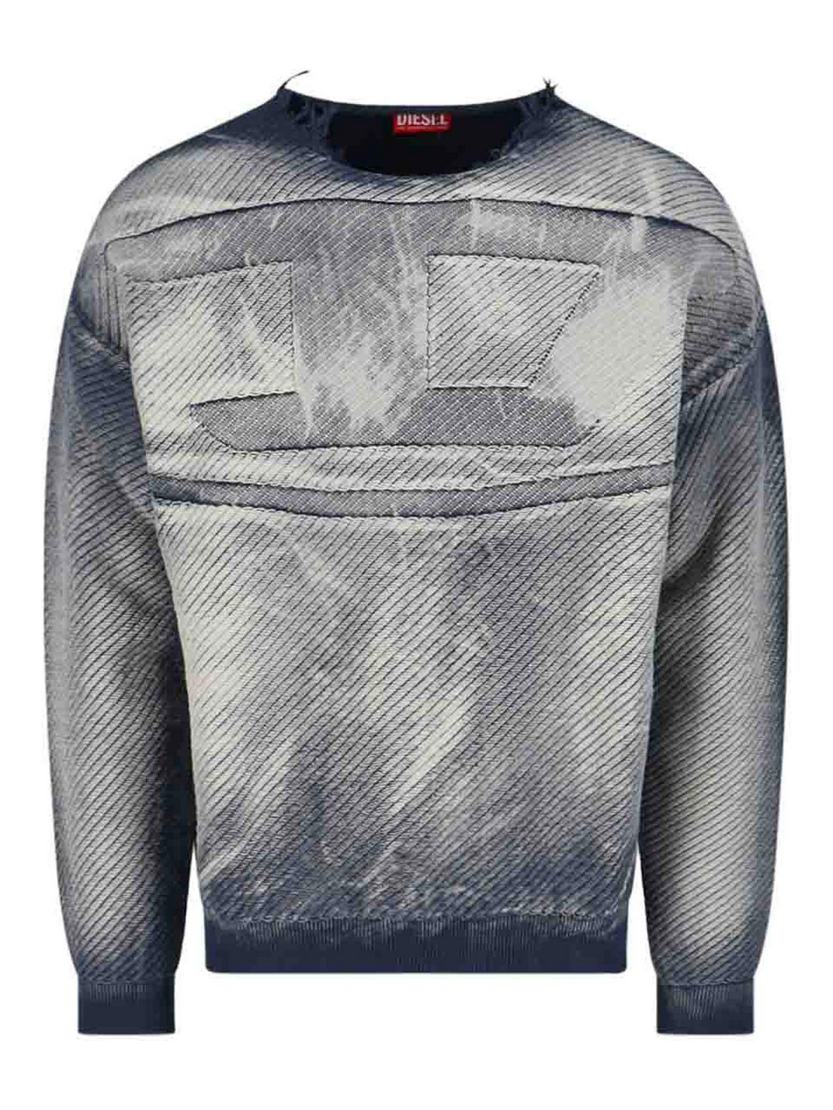 Shop Diesel Fringed Sweater In Grey