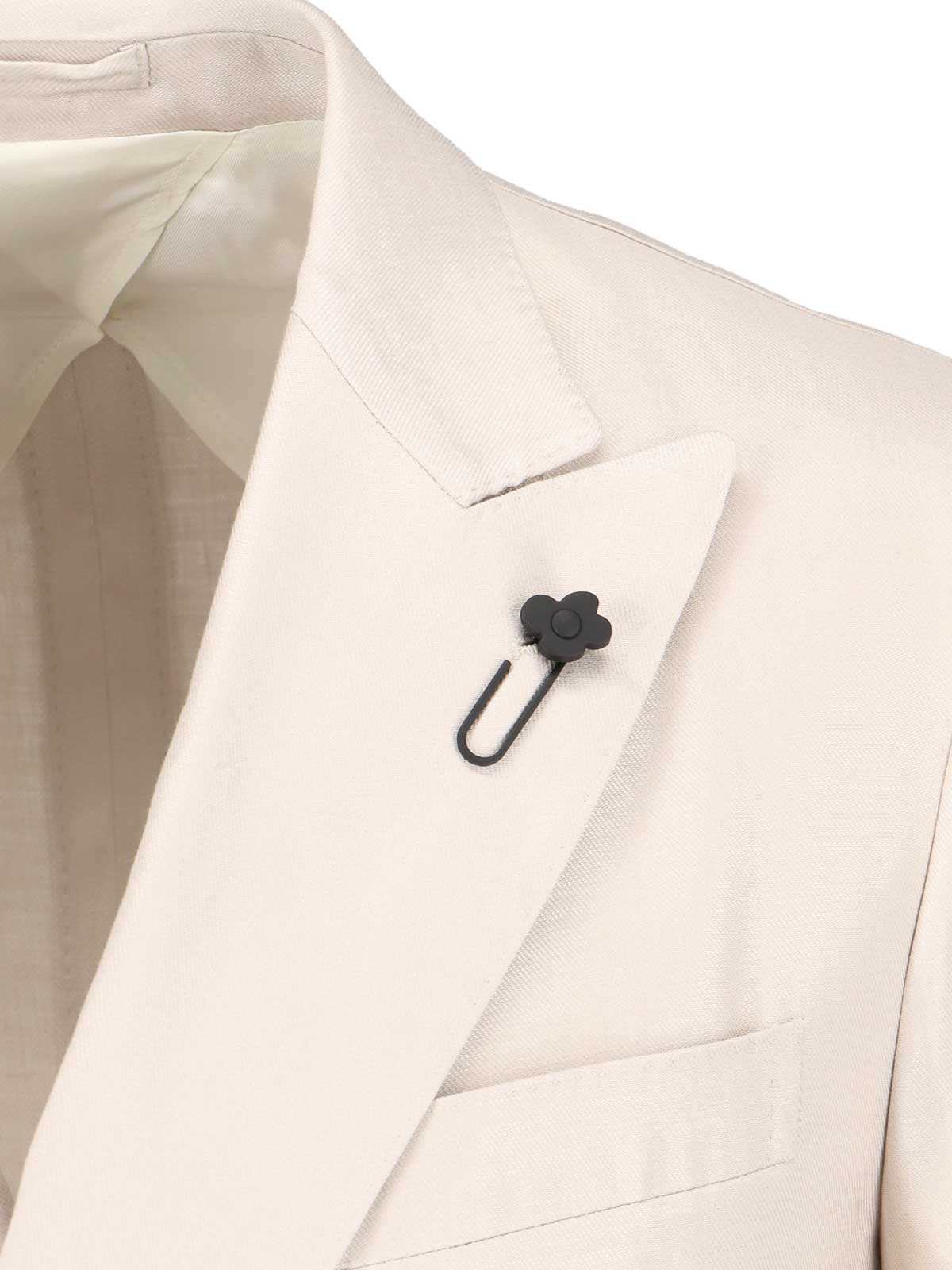 Shop Lardini Double-breasted Suit In White