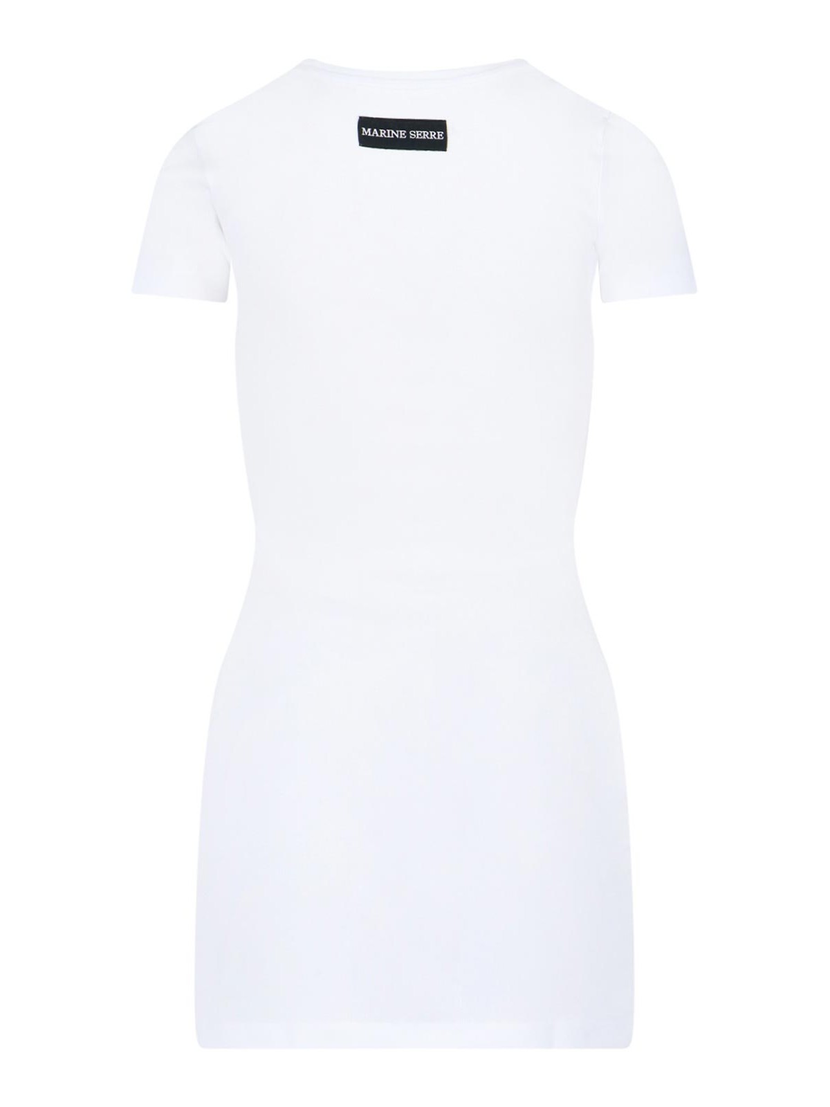Shop Marine Serre Mini Logo Dress In White