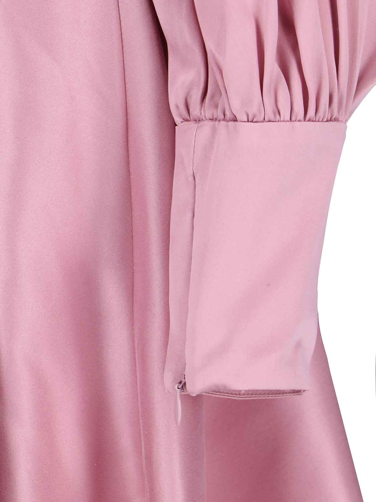 asymmetric drape dress in crepe LIGHT LILAC CREPE ASYMMETRIC DRAPE FIT AND FLARE DRESS