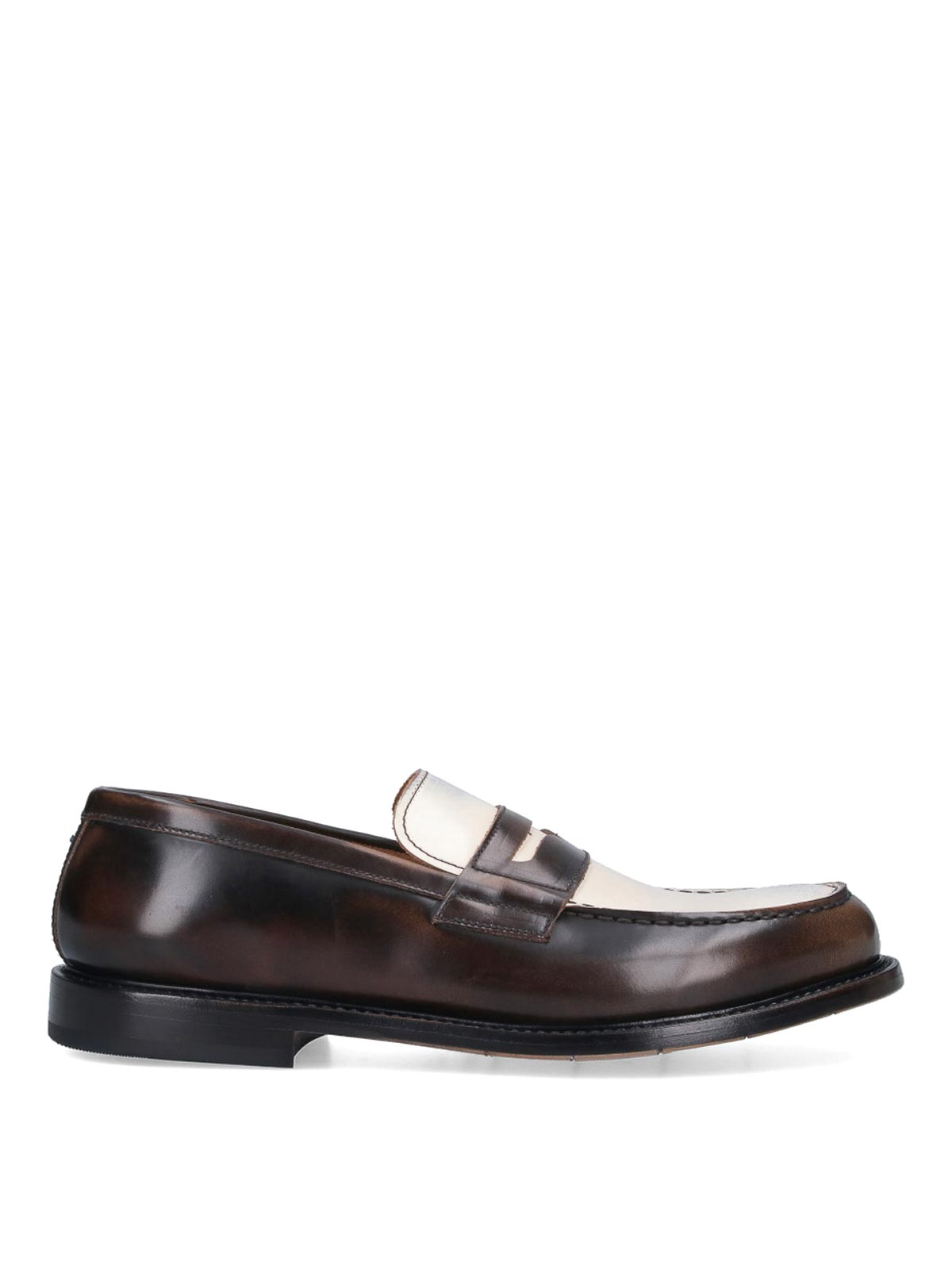 Shop Premiata Leather Loafers In Brown