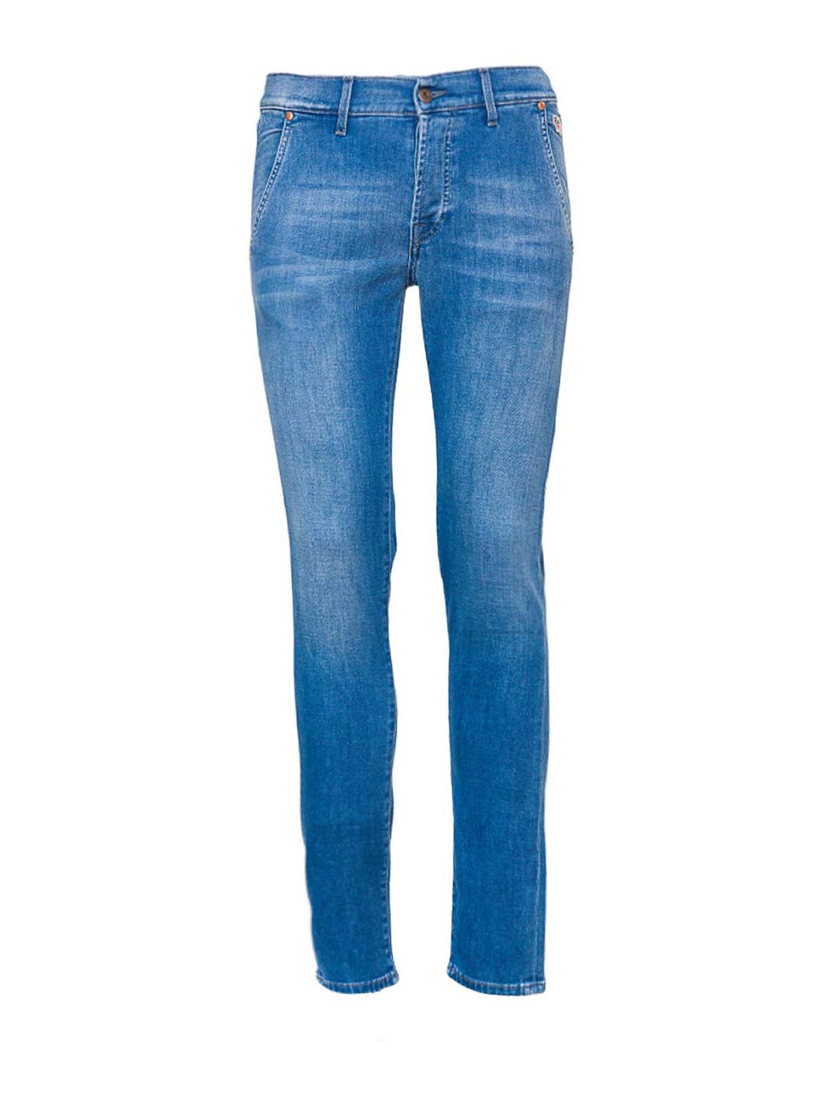 Roy Roger's Jeans Straight leg in denim blu scuro RF144