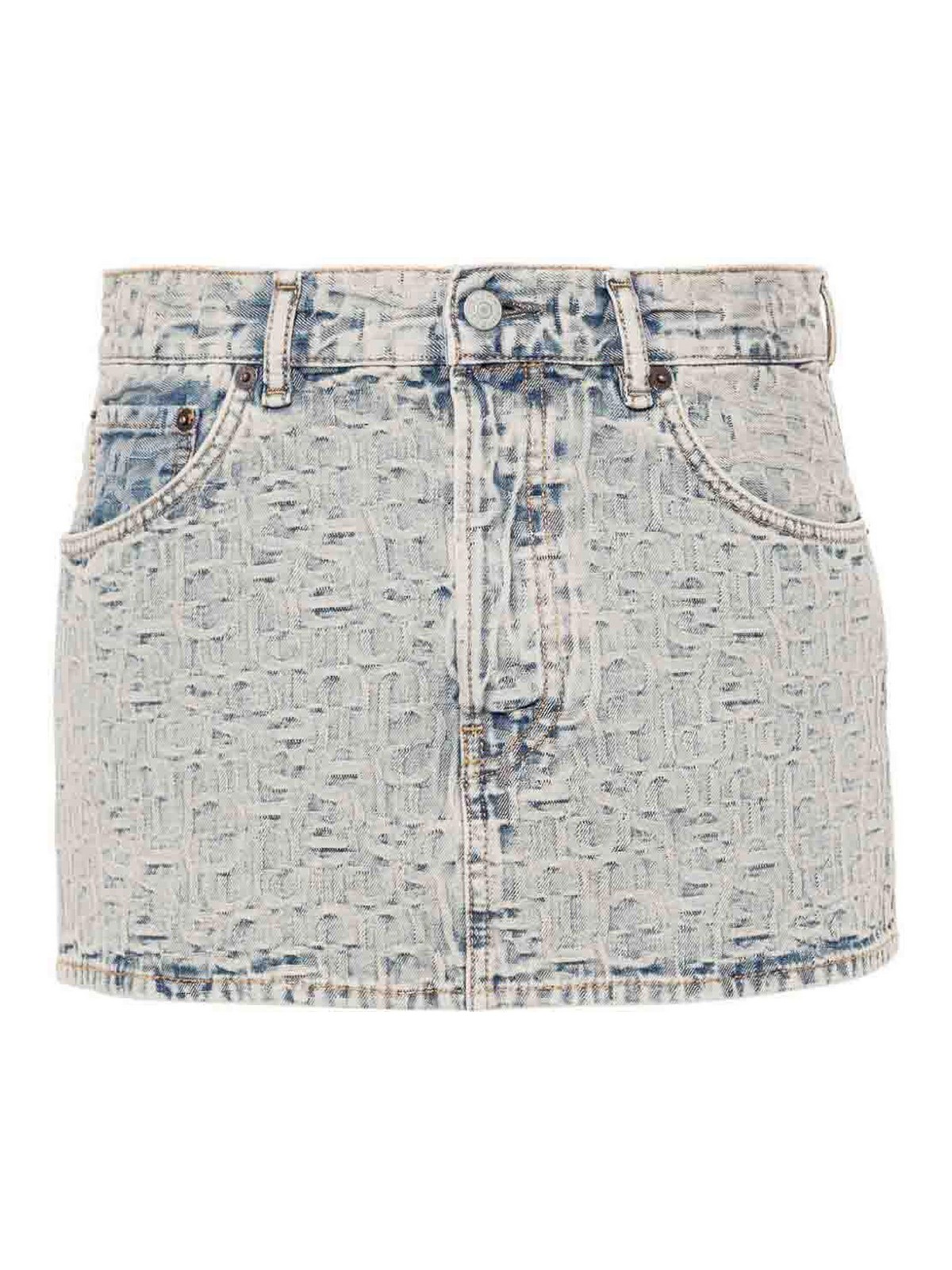 Shop Acne Studios Denim Mini Skirt In Blue