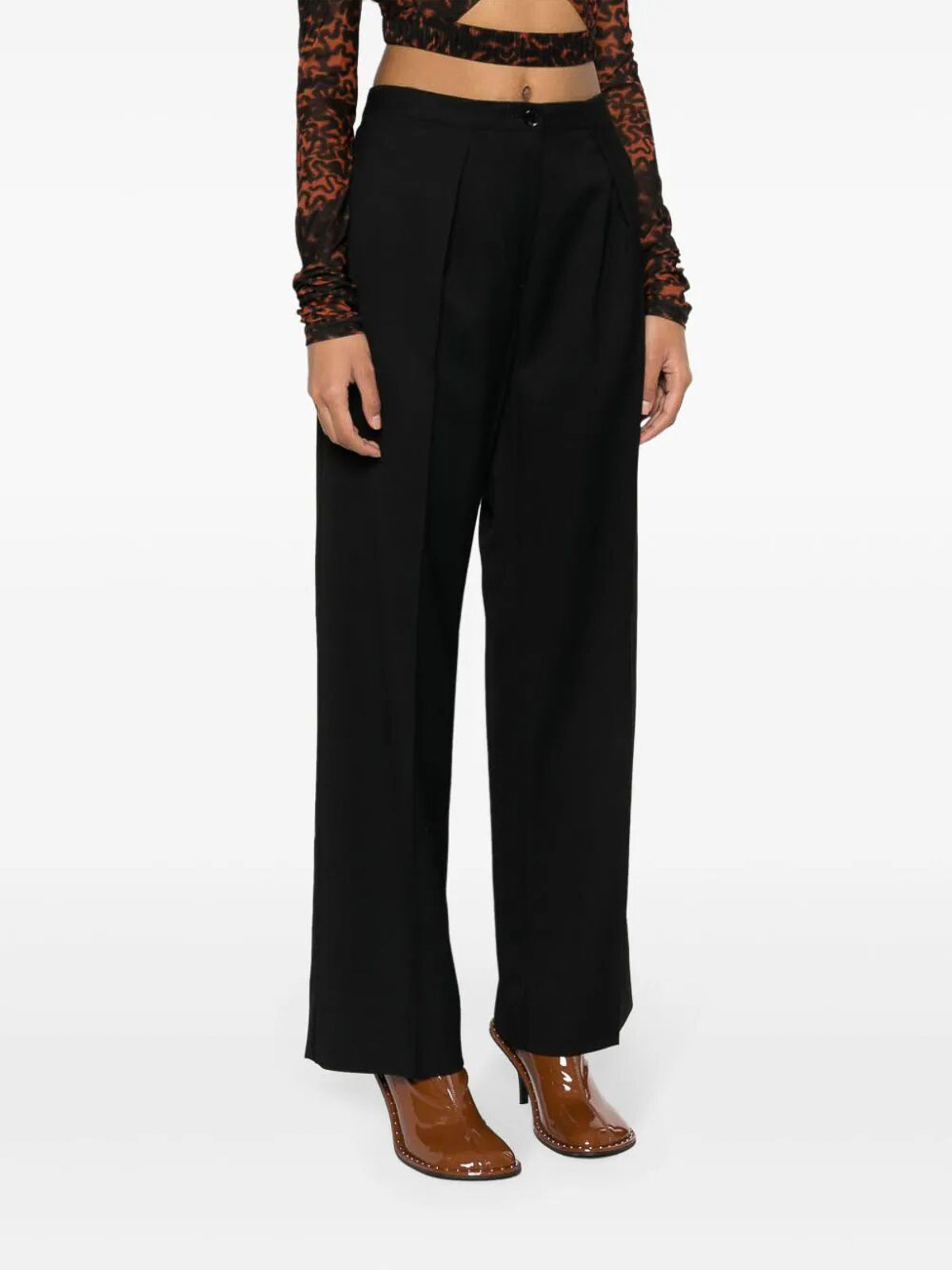 Shop Acne Studios Tailored Trousers In Black