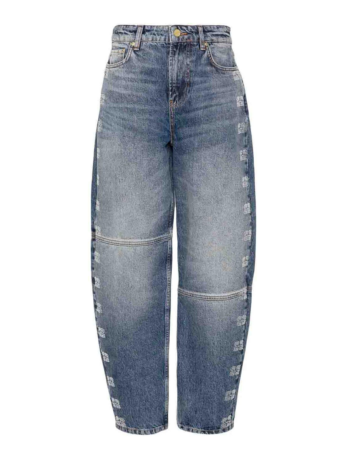 パンツ GANNI Sparkle Denim Izey GANNI Women's Sparkle Denim Izey Jean in Vanilla Ice GANNI