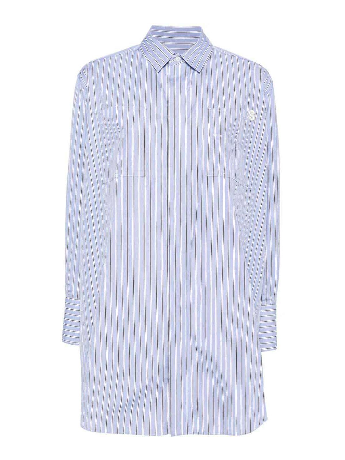 Sacai シャツ - Thomas Mason - ブルー|SCW102458 | THEBS