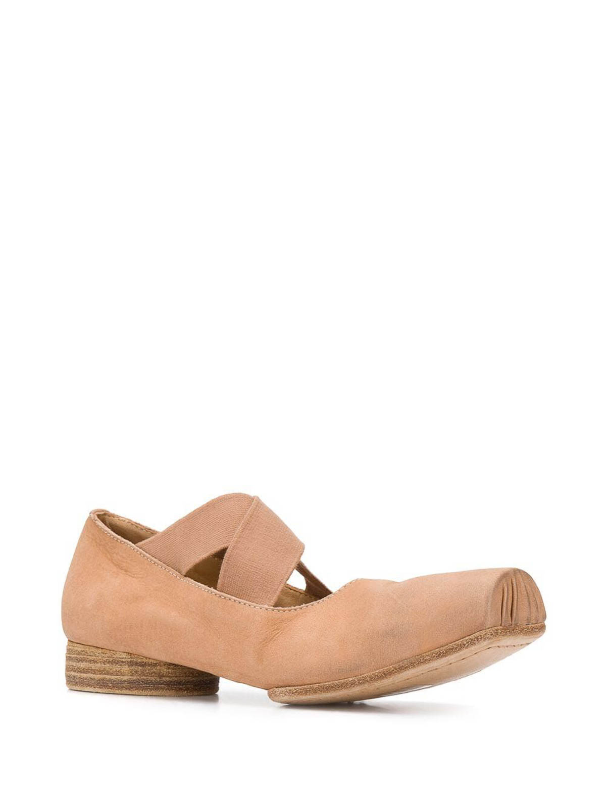 Shop Uma Wang Leather Flats In Pink